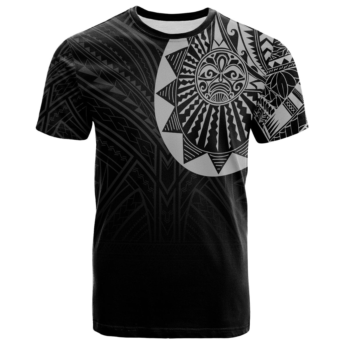 Polynesian T Shirt Full Sleeve Tattoo Silver Vibes - Wonder Print Shop