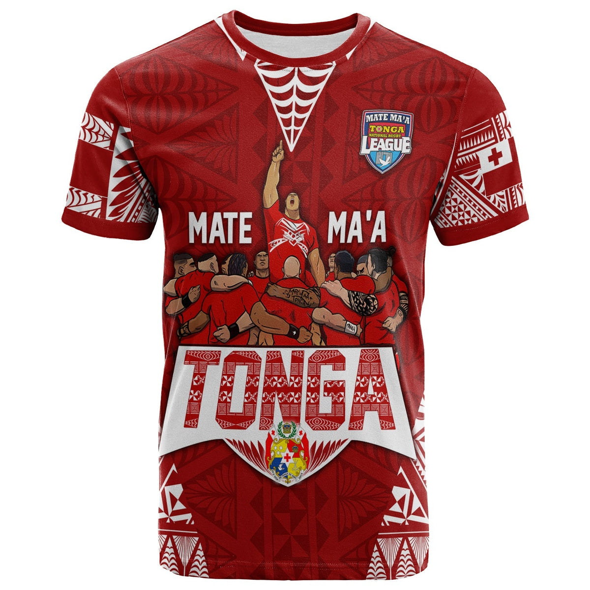 Personalised Tonga Rugby T Shirt Mate Ma'a Tonga Warriors - Wonder Print Shop