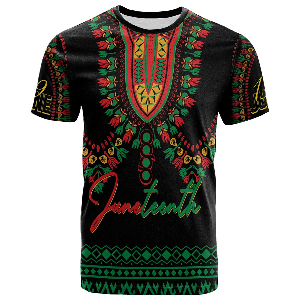 Juneteenth Dashiki Personalised T Shirt Freedom United Pan African Flag - Wonder Print Shop