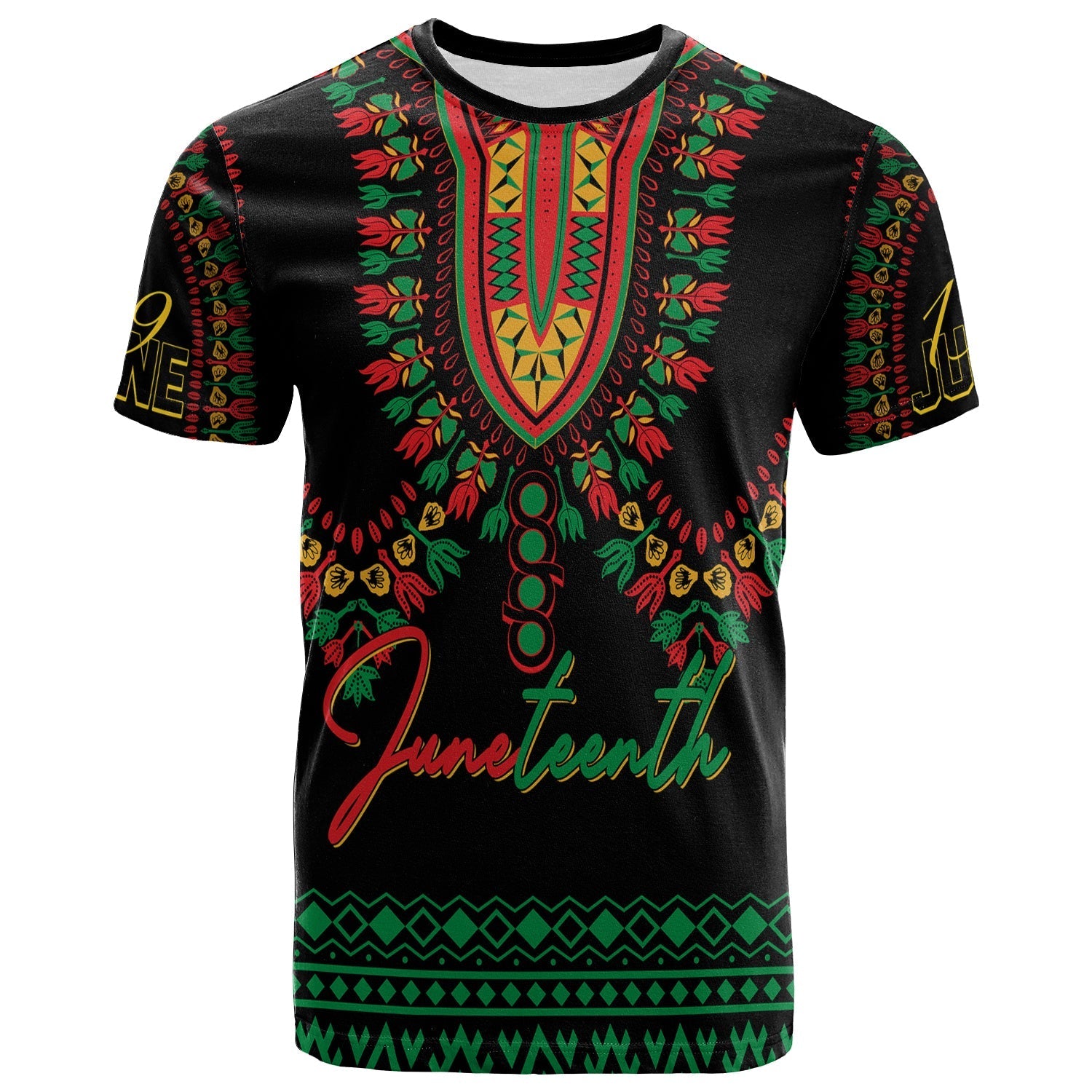 Juneteenth Dashiki Personalised T Shirt Freedom United Pan African Flag - Wonder Print Shop