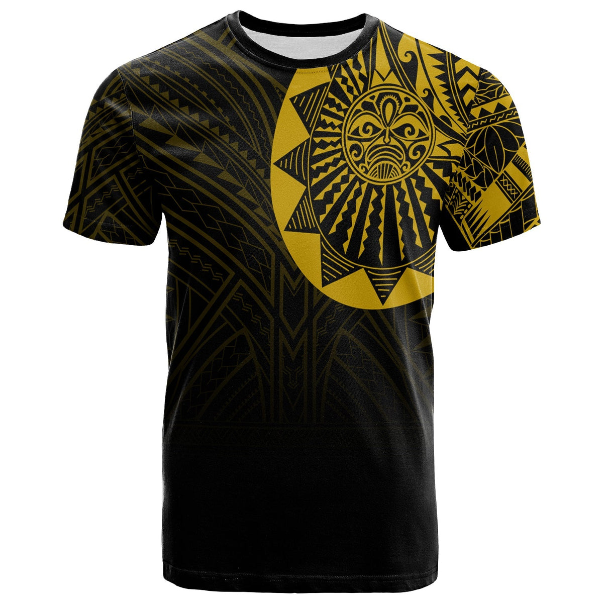 Polynesian T Shirt Full Sleeve Tattoo Gold Vibes - Wonder Print Shop