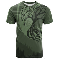 Celtic Tree of Life with Wolf Spirit T Shirt Crescent Crann Bethadh - Wonder Print Shop