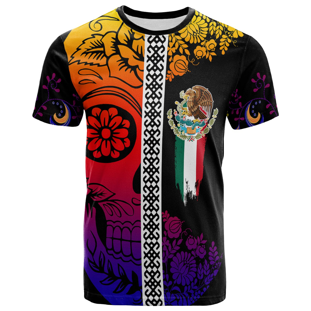 Mexican Dia de Muertos Sugar Skull T Shirt Viva Mexico - Wonder Print Shop