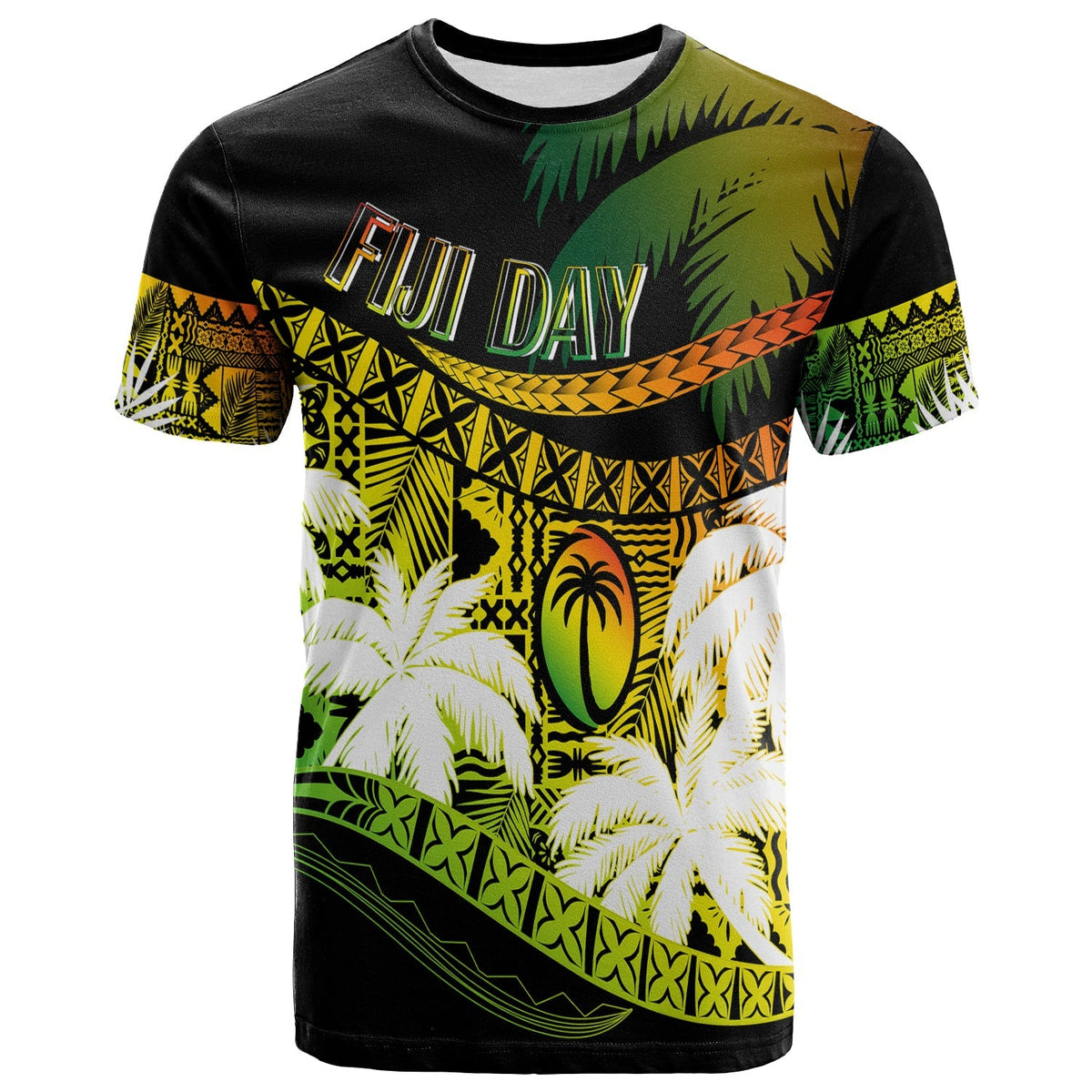 Personalised Fiji Day T Shirt Flying Fijians Masi Kesa Style Reggae - Wonder Print Shop