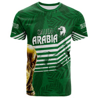 Personalised Saudi Arabia World Cup 2022 T Shirt Green Falcons - Wonder Print Shop