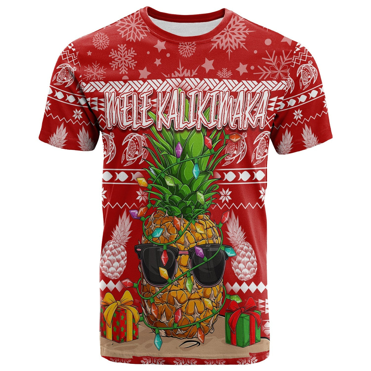 Hawaii Christmas T Shirt Mele Kalikimaka Pineapple - Wonder Print Shop