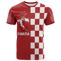 Croatia Checkerboard T Shirt Croatia Flag with Eagle - Wonder Print Shop