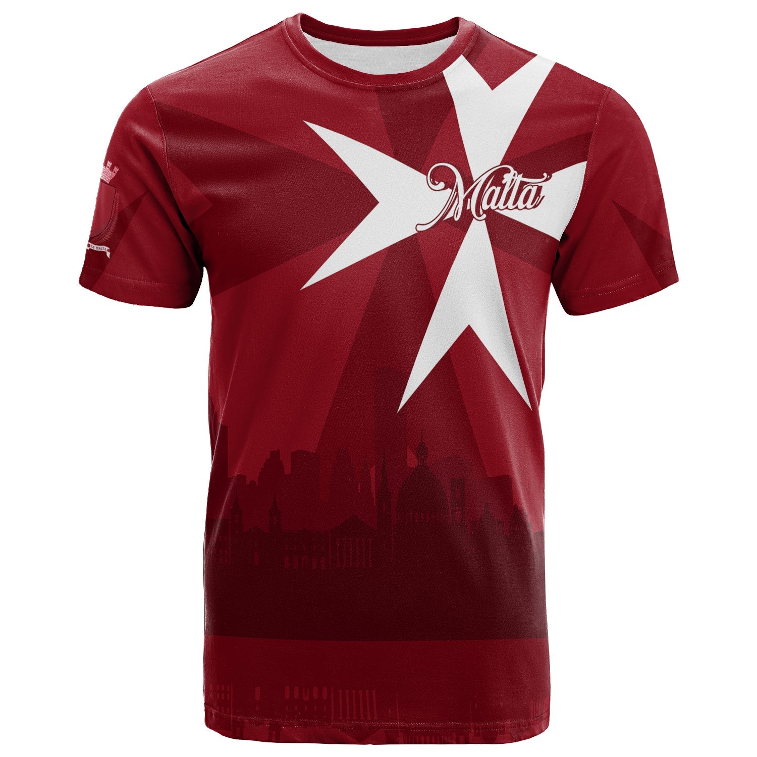 custom-personalised-malta-valletta-skyline-t-shirt-maltese-cross