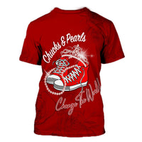 Womxn's History Month T Shirt Chucks and Pearls Change The World - Wonder Print Shop