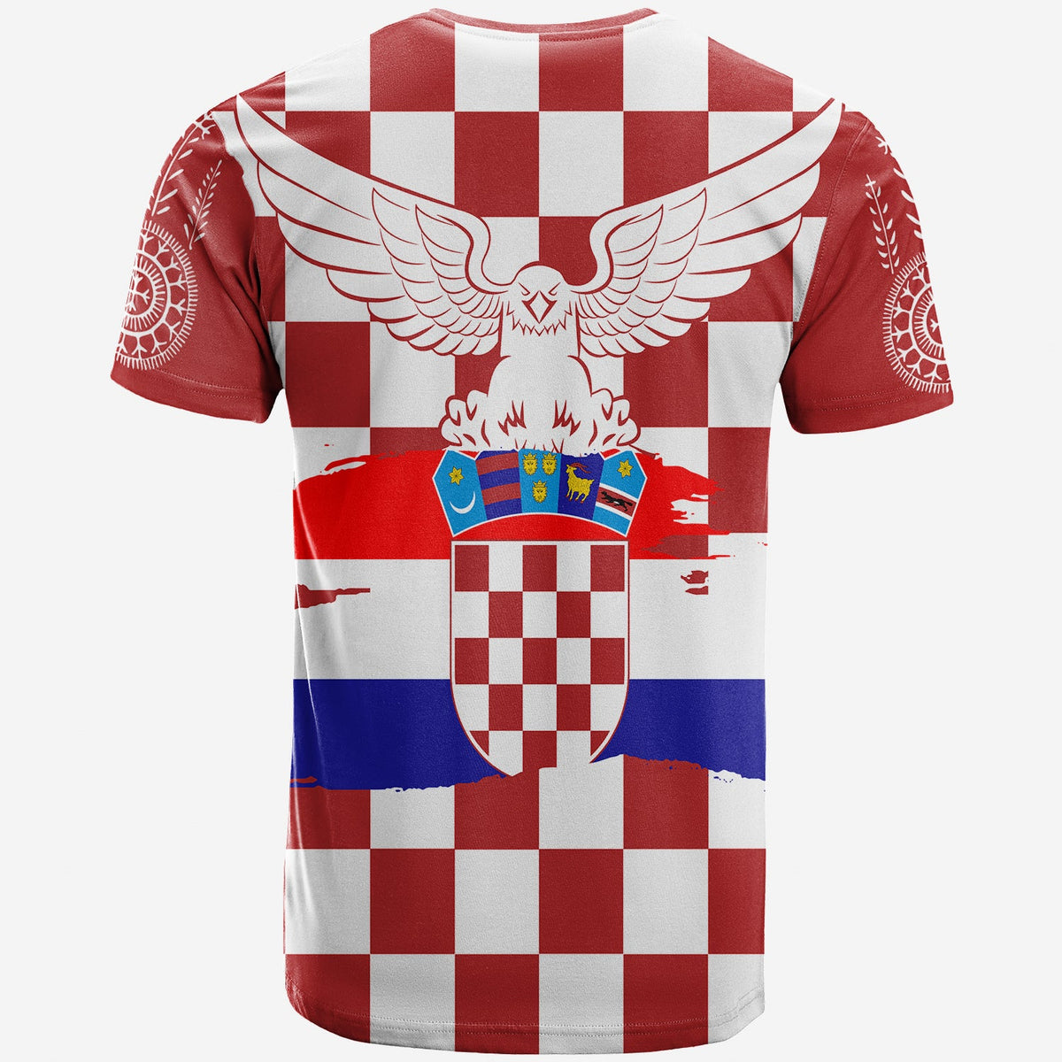 Croatia Checkerboard T Shirt Croatia Flag with Eagle - Wonder Print Shop