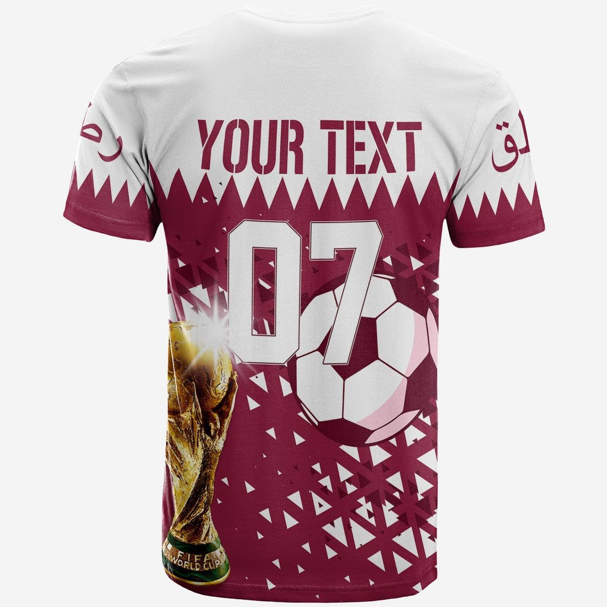 Personalised Qatar T Shirt World Cup 2022 Sporty Vibes - Wonder Print Shop