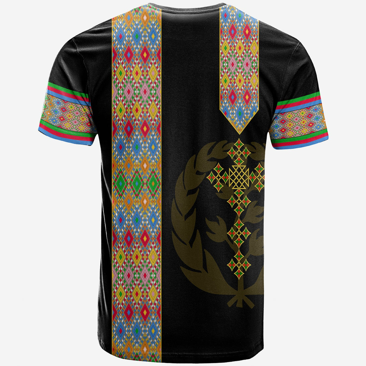 Habesha Tilet Pattern T Shirt Eritrea Emblem - Wonder Print Shop