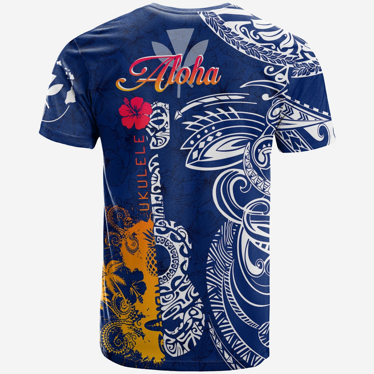 Hawaii Ukulele Unique Style T Shirt Hibiscus Pattern - Wonder Print Shop