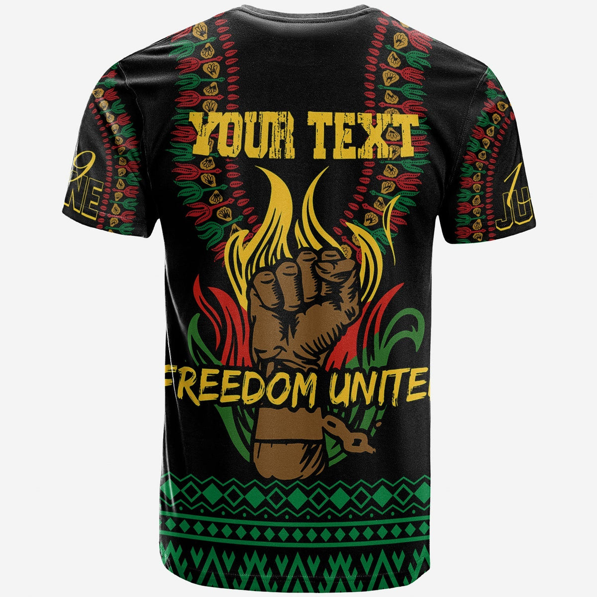 Juneteenth Dashiki Personalised T Shirt Freedom United Pan African Flag - Wonder Print Shop