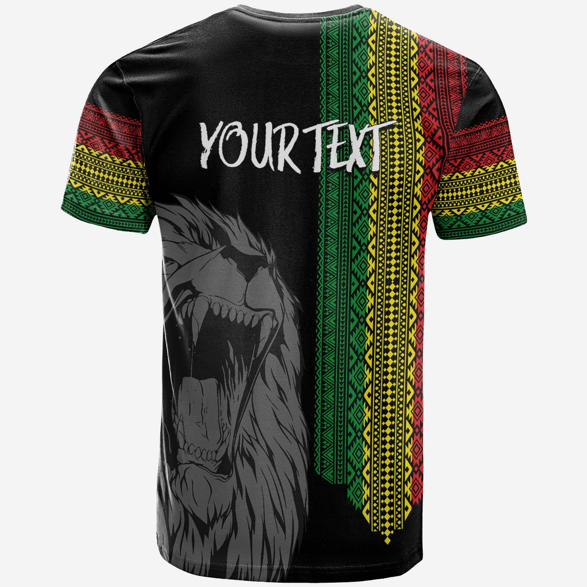Ethiopia Patriot Day Personalised T Shirt Roaring Lion - Wonder Print Shop