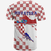 Croatia T Shirt Checkerboard Grunge Style - Wonder Print Shop