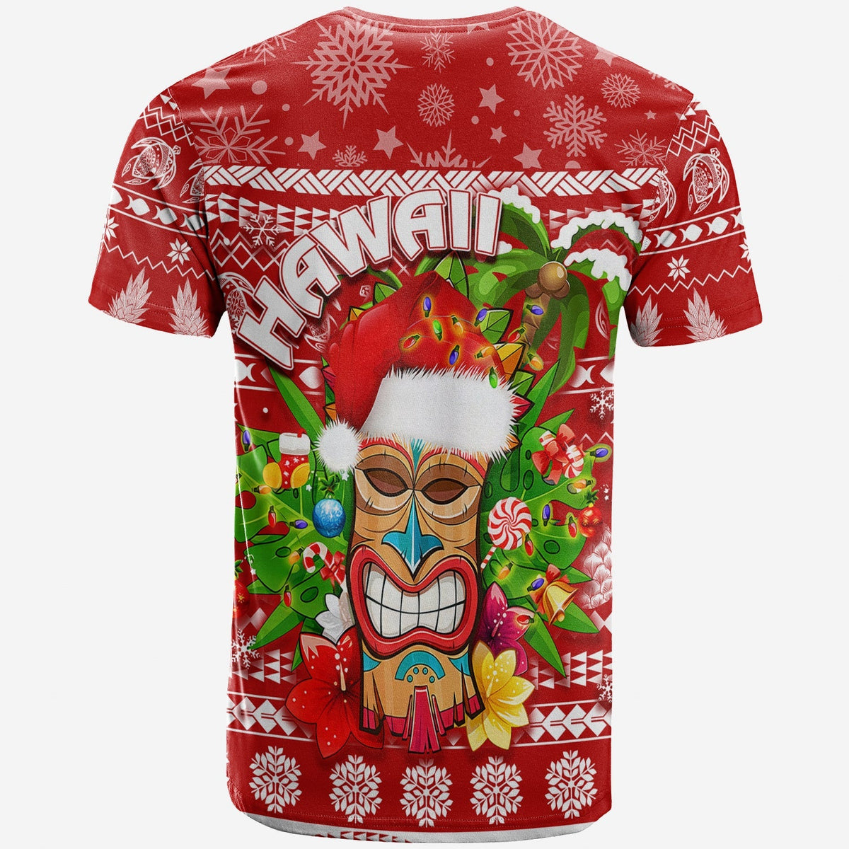 Hawaii Christmas T Shirt Mele Kalikimaka Tiki - Wonder Print Shop