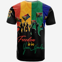 Shweshwe Pattern South Africa Freedom Day T Shirt Freedom Is In Your Hands - Wonder Print Shop