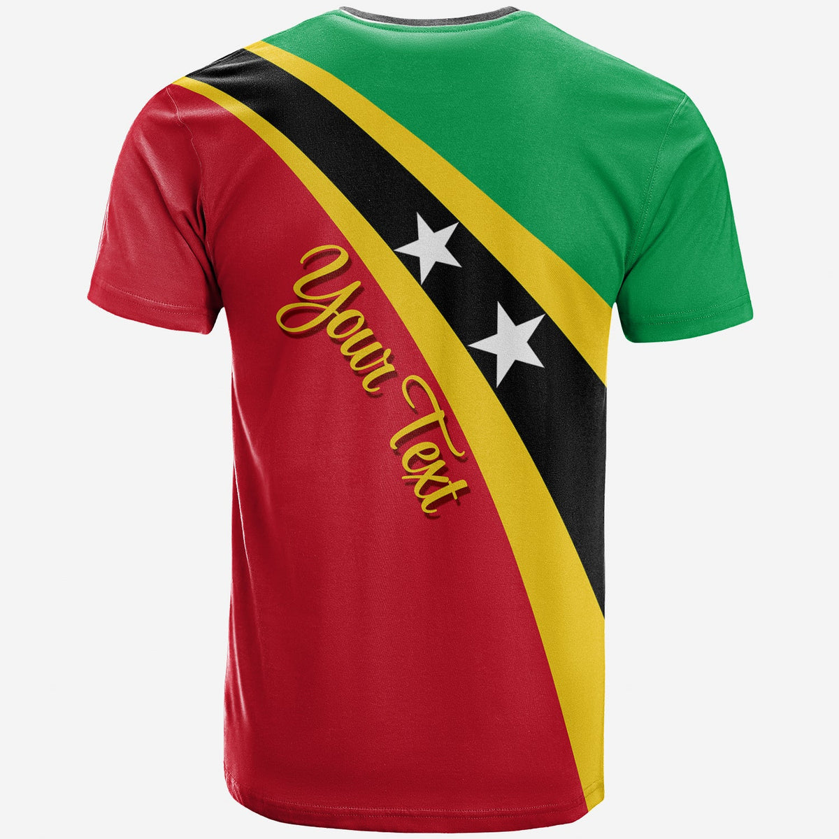Saint Kitts and Nevis Personalised T Shirt SKN Flag Simple Style - Wonder Print Shop