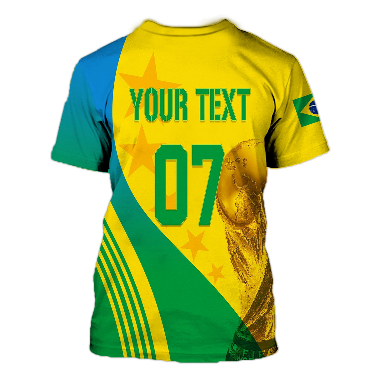 Personalised Brazil T Shirt World Cup 2022 Pentacampe o - Wonder Print Shop