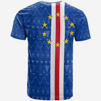 Cape Verde Ankara Pattern T Shirt Kabu Verdi Flag Simple Style - Wonder Print Shop