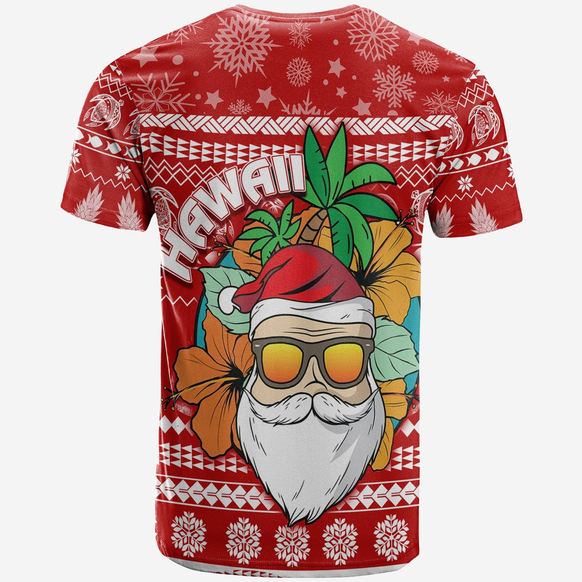 Hawaii Christmas T Shirt Mele Kalikimaka Tropical Santa - Wonder Print Shop