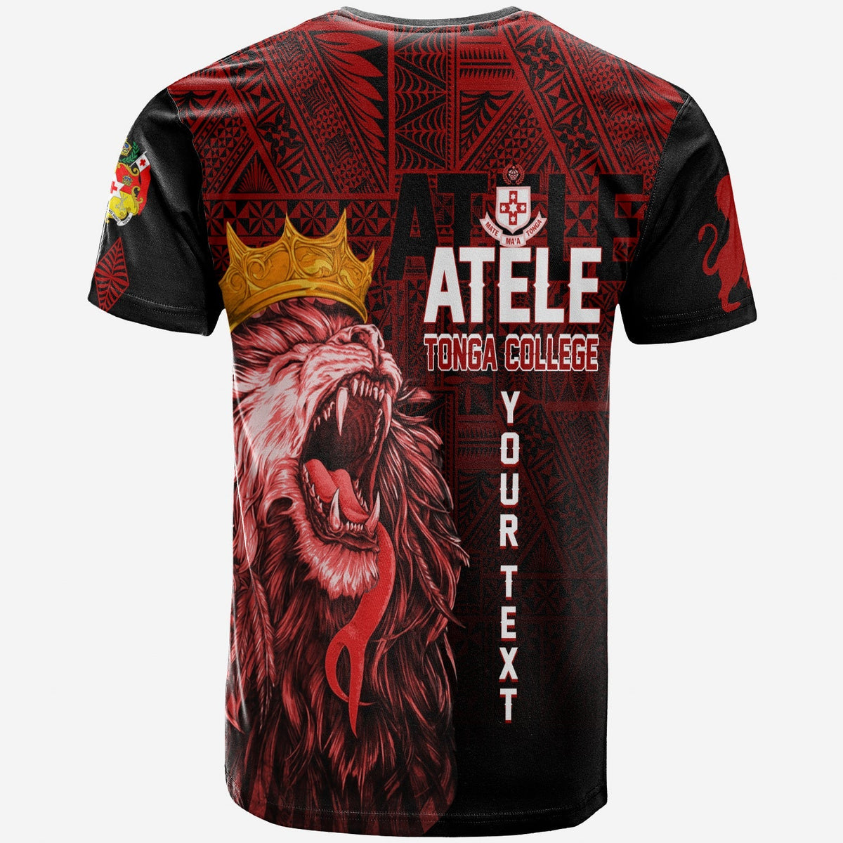 Custom Kolisi Tonga Atele Old Boys T Shirt Red Lions - Wonder Print Shop
