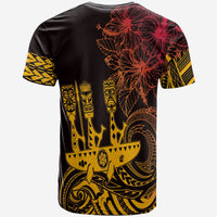 Hawaii Outrigger Canoe Paddling T Shirt Tribal Tiki - Wonder Print Shop