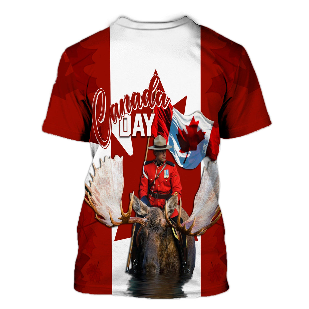 Canada Day T Shirt Mountie on Moose - Wonder Print Shop