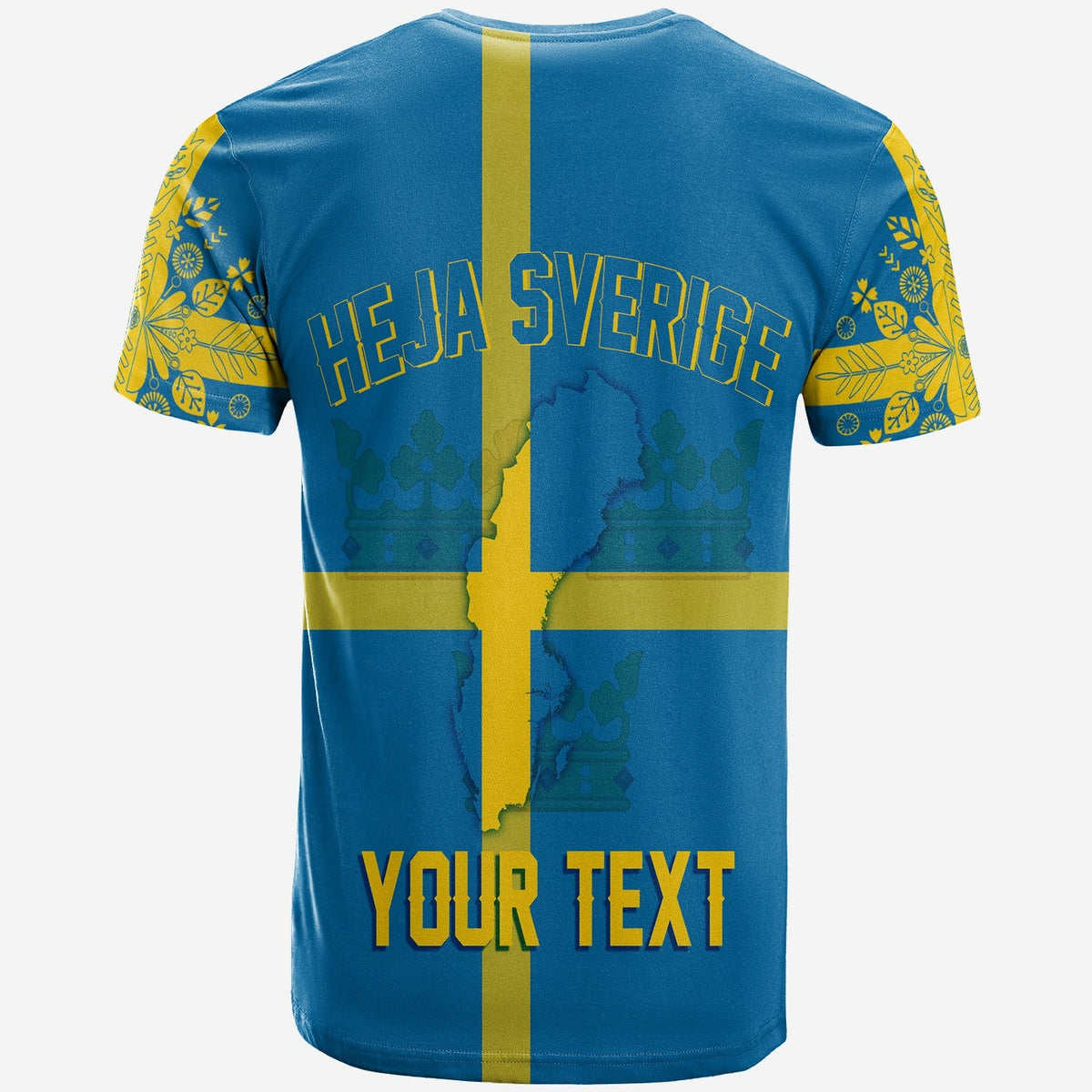 Sweden Three Crowns Personalised T Shirt Heja Sverige - Wonder Print Shop