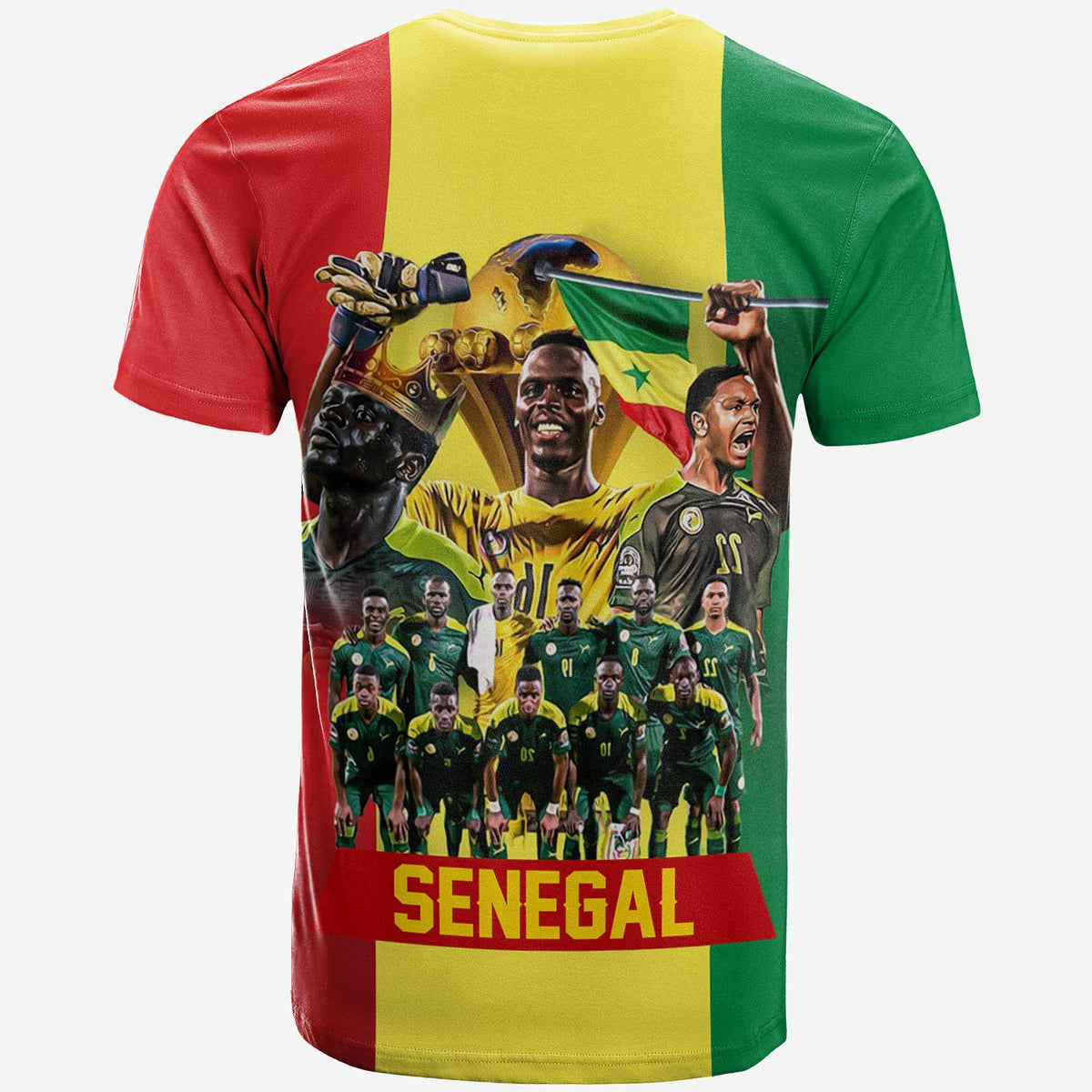 Senegal Football Champion D'Afrique T Shirt Senegal Flag - Wonder Print Shop