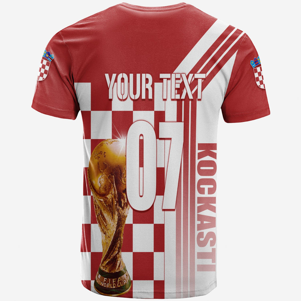 Personalised Croatia World Cup 2022 T Shirt Kockasti - Wonder Print Shop