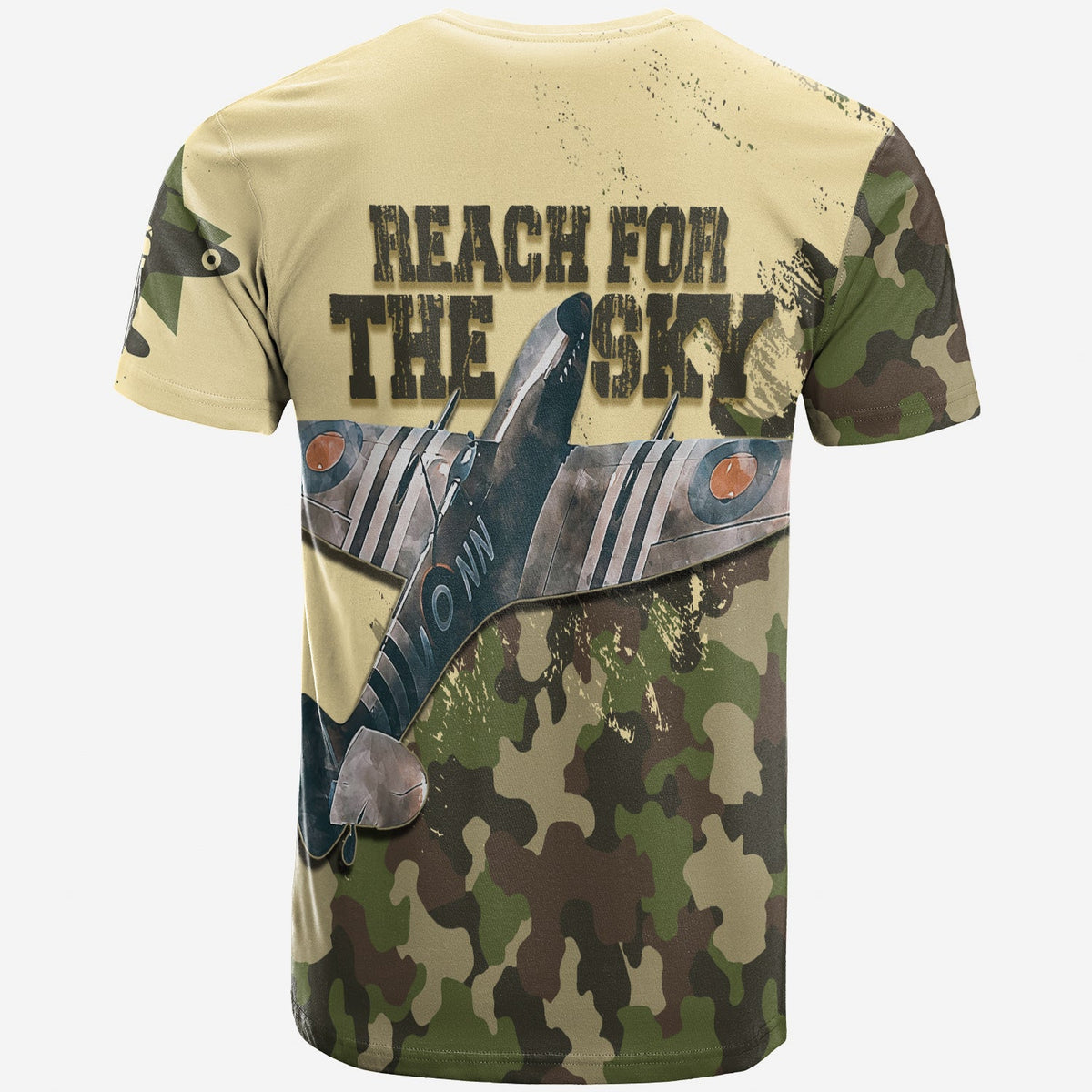Submarine Spitfire Camouflage T Shirt Reach For The Sky - Wonder Print Shop