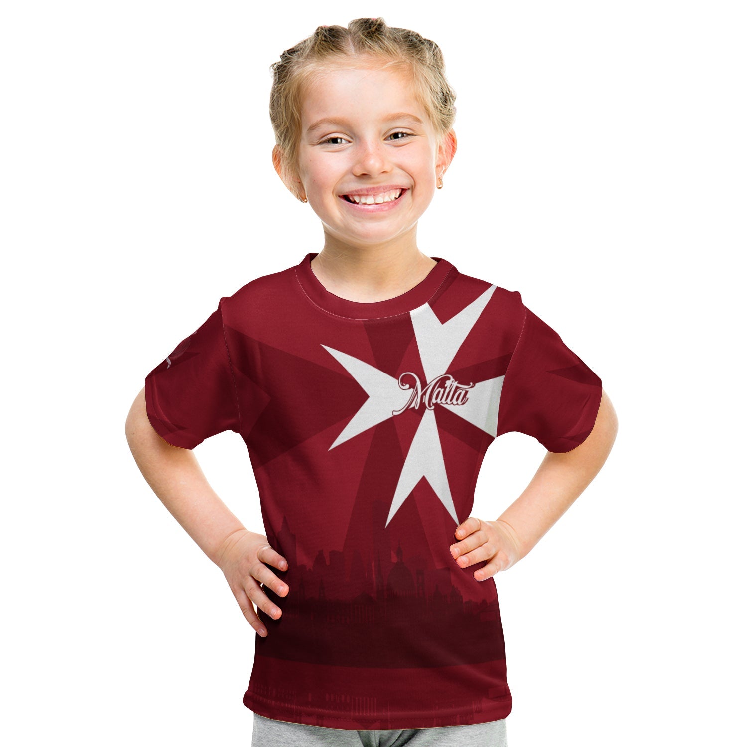 custom-personalised-malta-valletta-skyline-kid-t-shirt-maltese-cross