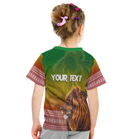 (Custom Personalised) Ethiopia Lion Of Judah KID T Shirt Ethiopia Flag Gradient - Wonder Print Shop