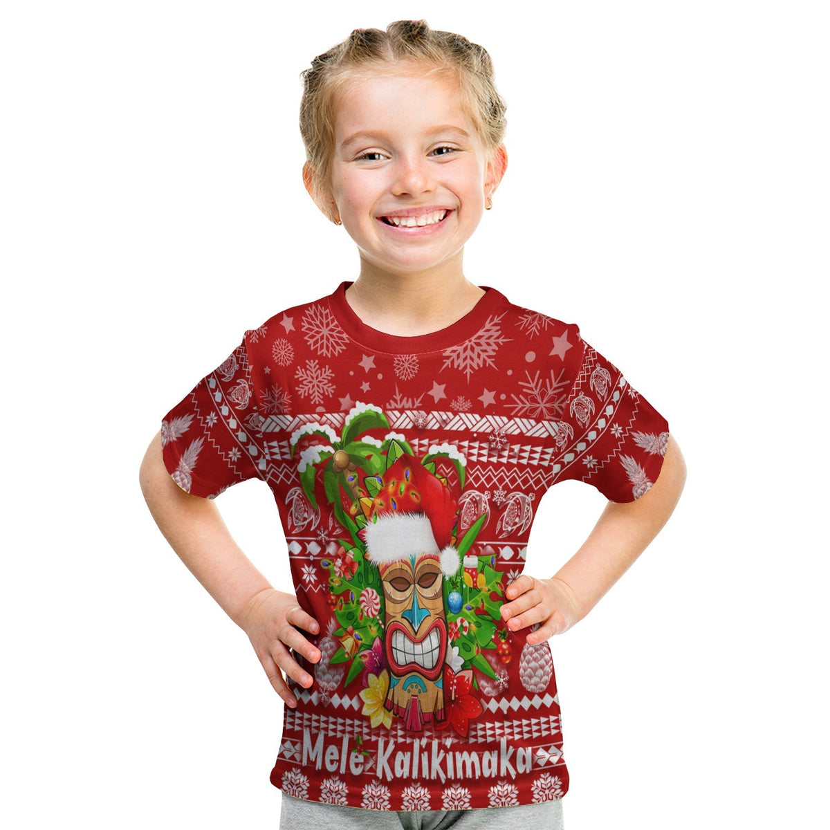 Hawaii Christmas T Shirt KID Mele Kalikimaka - Tiki - Wonder Print Shop