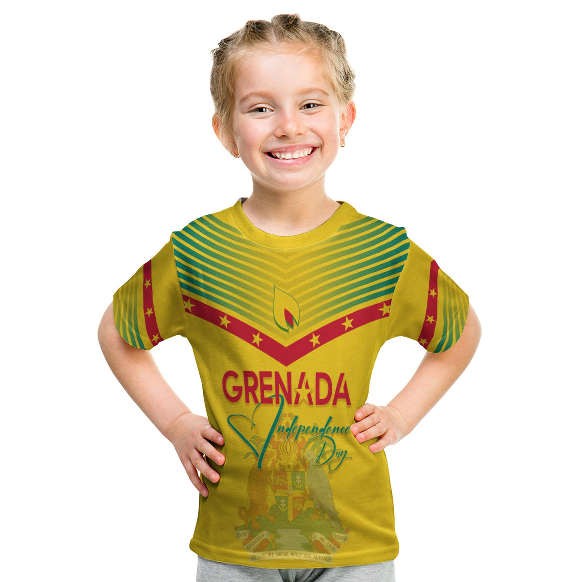 Grenada Independence Day T Shirt KID Geometric Style Ver 02 - Wonder Print Shop