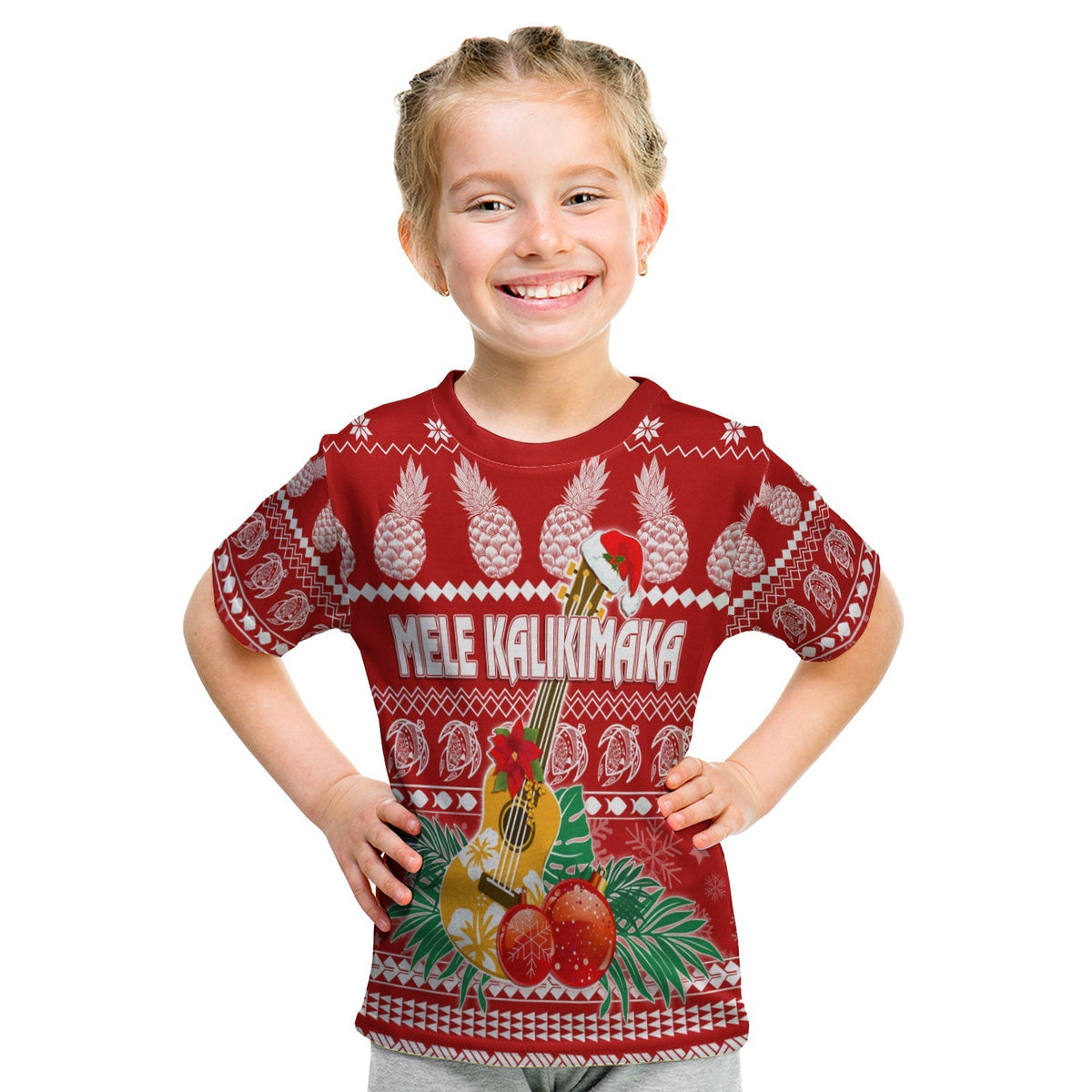 Hawaii Christmas T Shirt KID Mele Kalikimaka - Ukulele - Wonder Print Shop