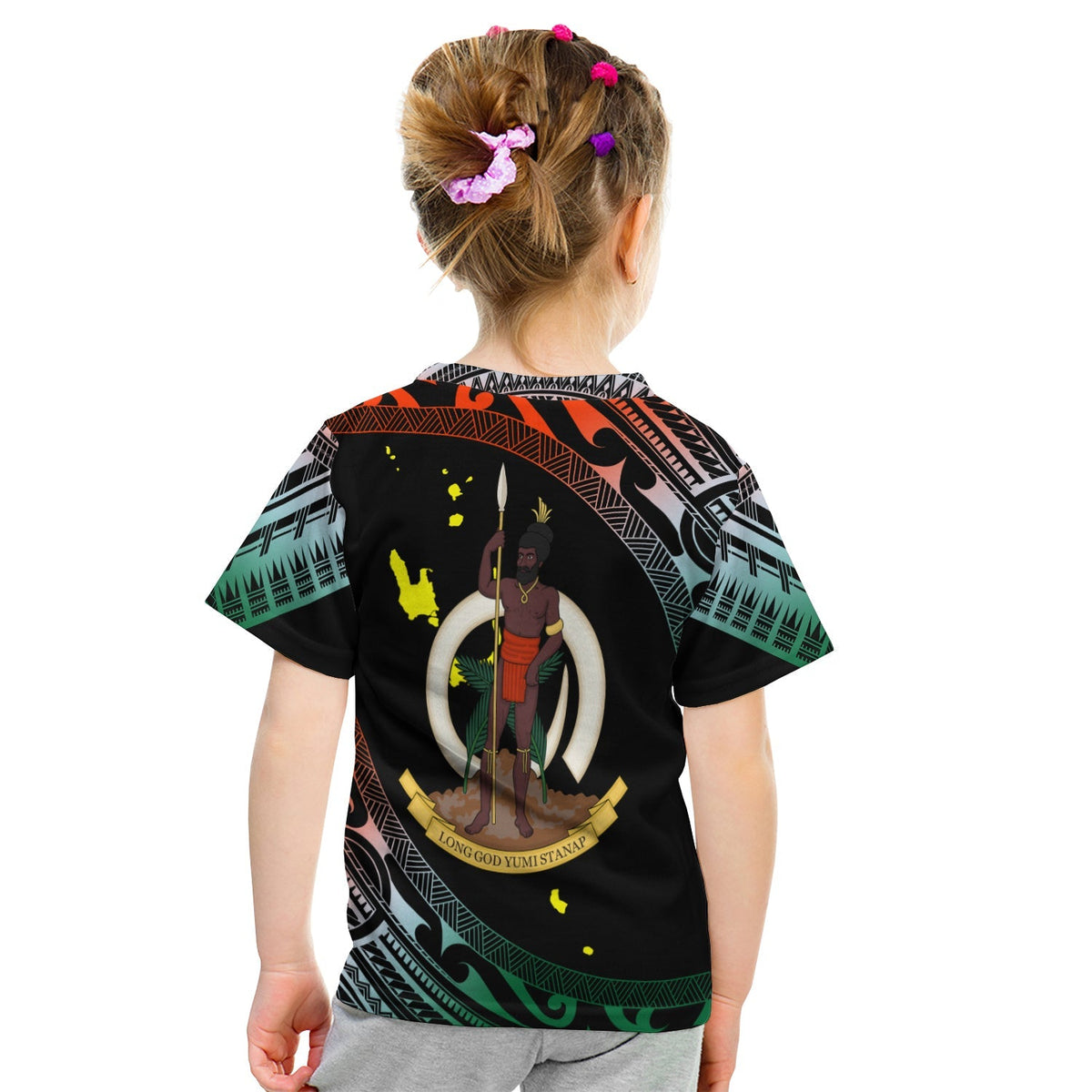 Vanuatu Proud To Be A Ni-Van - Polynesian Pattern T Shirt KID - Penama Province - Wonder Print Shop