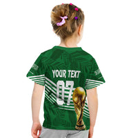 Personalised Saudi Arabia World Cup 2022 T Shirt KID Green Falcons - Wonder Print Shop