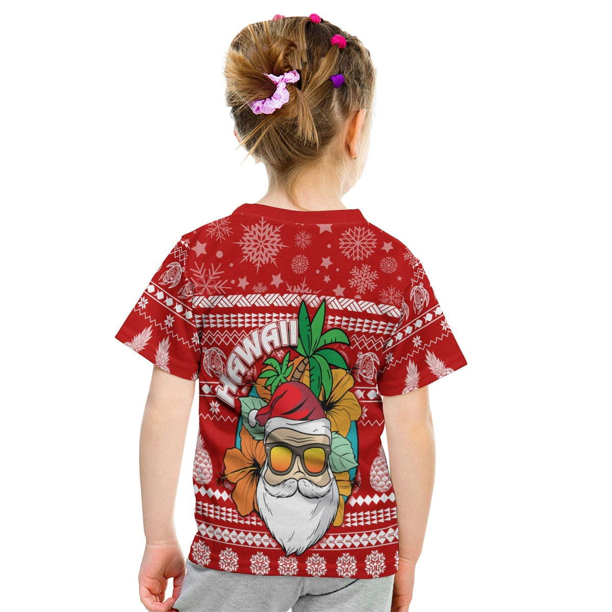 Hawaii Christmas T Shirt KID Mele Kalikimaka - Tropical Santa - Wonder Print Shop