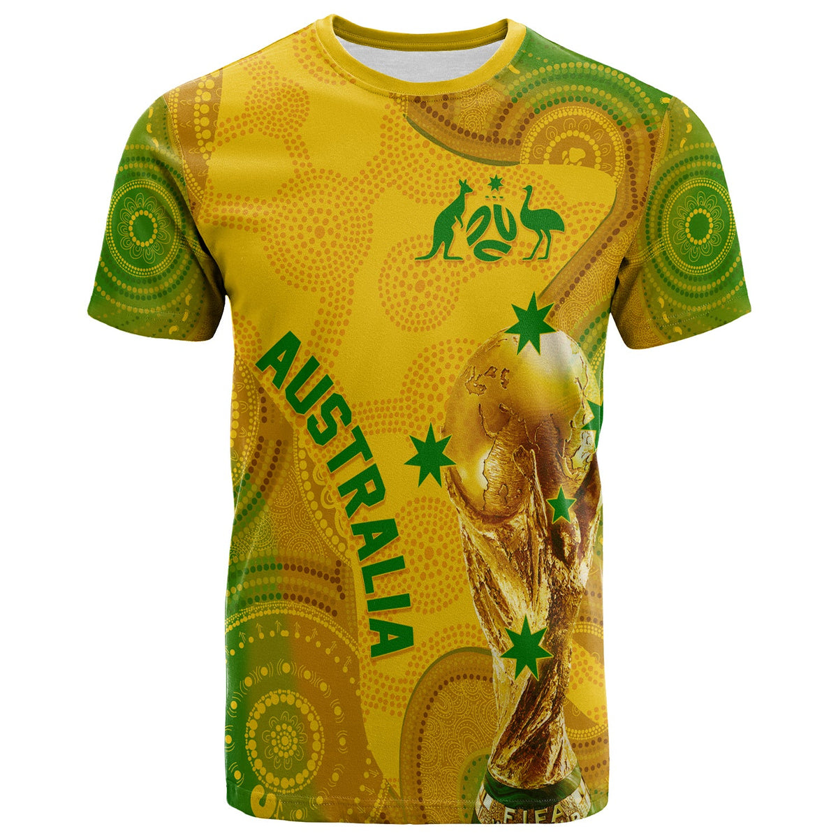 Personalised Australia Soccer WC 2022 T Shirt Aboriginal Socceroos - Wonder Print Shop