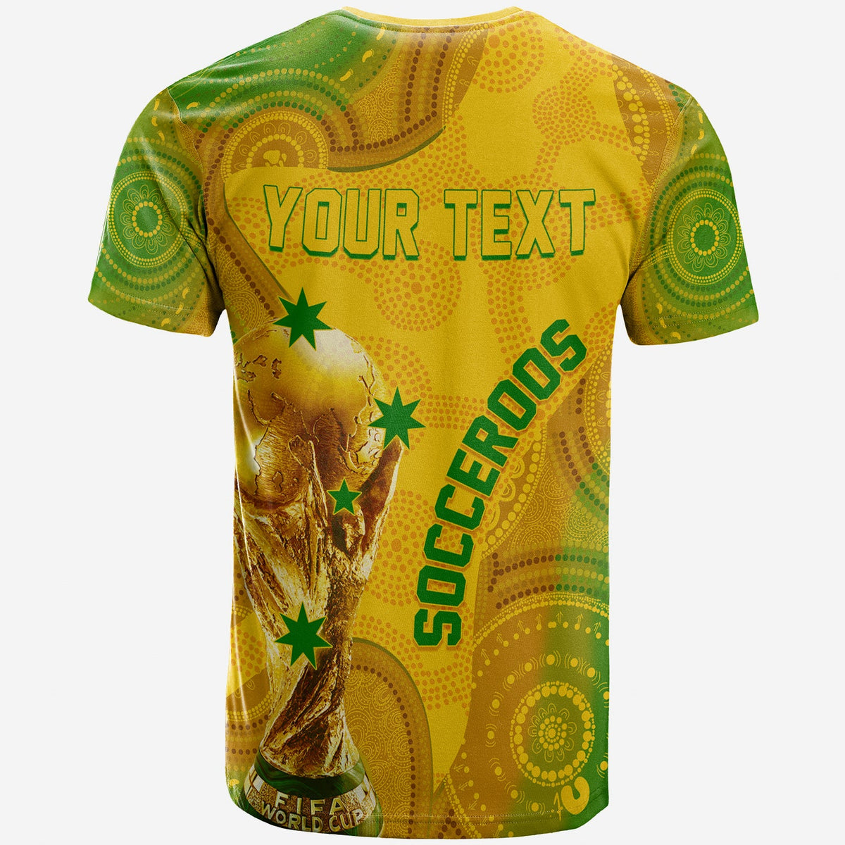 Personalised Australia Soccer WC 2022 T Shirt Aboriginal Socceroos - Wonder Print Shop