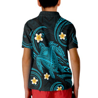 Custom Hawaii Polo Shirt Hawaiian Turtle Plumeria Mixed Polynesian Turquoise Style - Wonder Print Shop