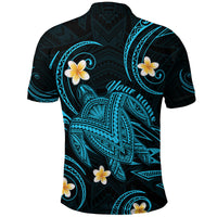 Custom Hawaii Polo Shirt Hawaiian Turtle Plumeria Mixed Polynesian Turquoise Style - Wonder Print Shop
