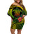 Polynesian Turtle Women Off Shoulder Short Dress Circle Turtle Hibiscus Reggae - Wonder Print Shop
