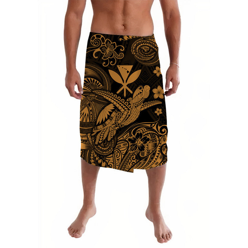 Hawaii Turtle Map Polynesian Lavalava Kanaka Maoli Unique Style - Gold LT8 - Wonder Print Shop