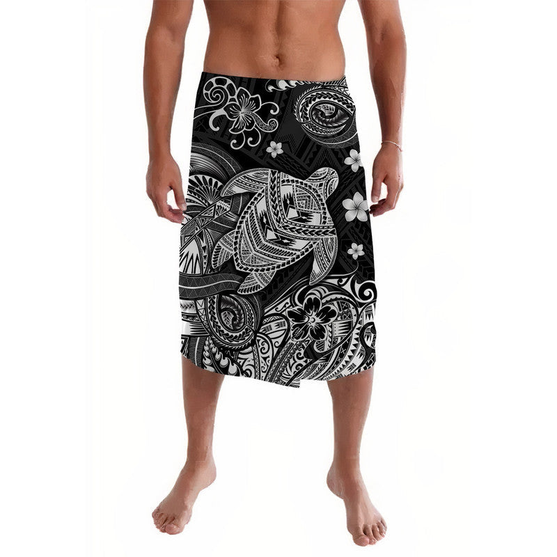 Hawaii Turtle Polynesian Lavalava Plumeria Flower Unique Style - Black LT8 - Wonder Print Shop