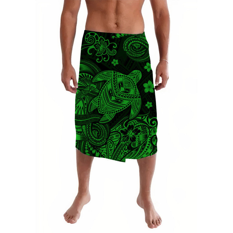 Hawaii Turtle Polynesian Lavalava Plumeria Flower Unique Style - Green LT8 - Wonder Print Shop