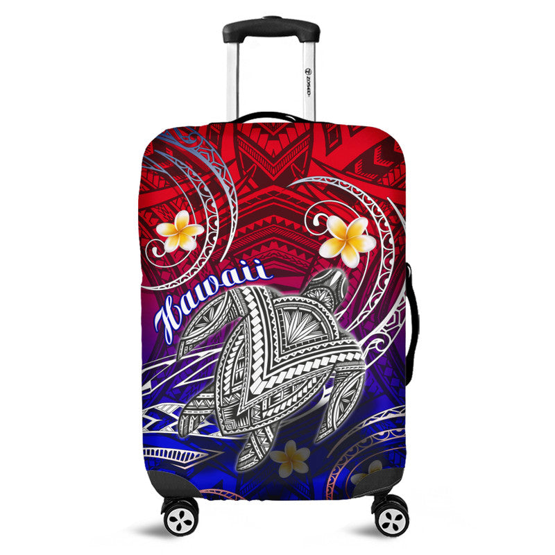 Hawaii Luggage Cover Hawaiian Turtle Plumeria Mixed Polynesian Style - Wonder Print Shop